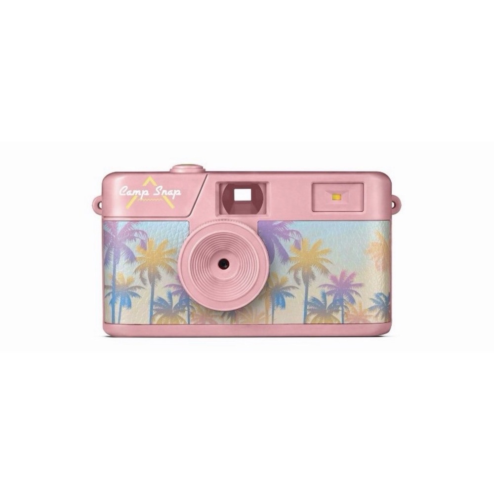 NIB Camp Snap Screen-Free Digital Camera Built-In Flash Rechargeable Pink Palms